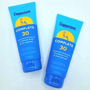 Coppertone Complete SPF 30 Water Resistant Sunscreen Lotion Exp 10/23 (2 Pack)